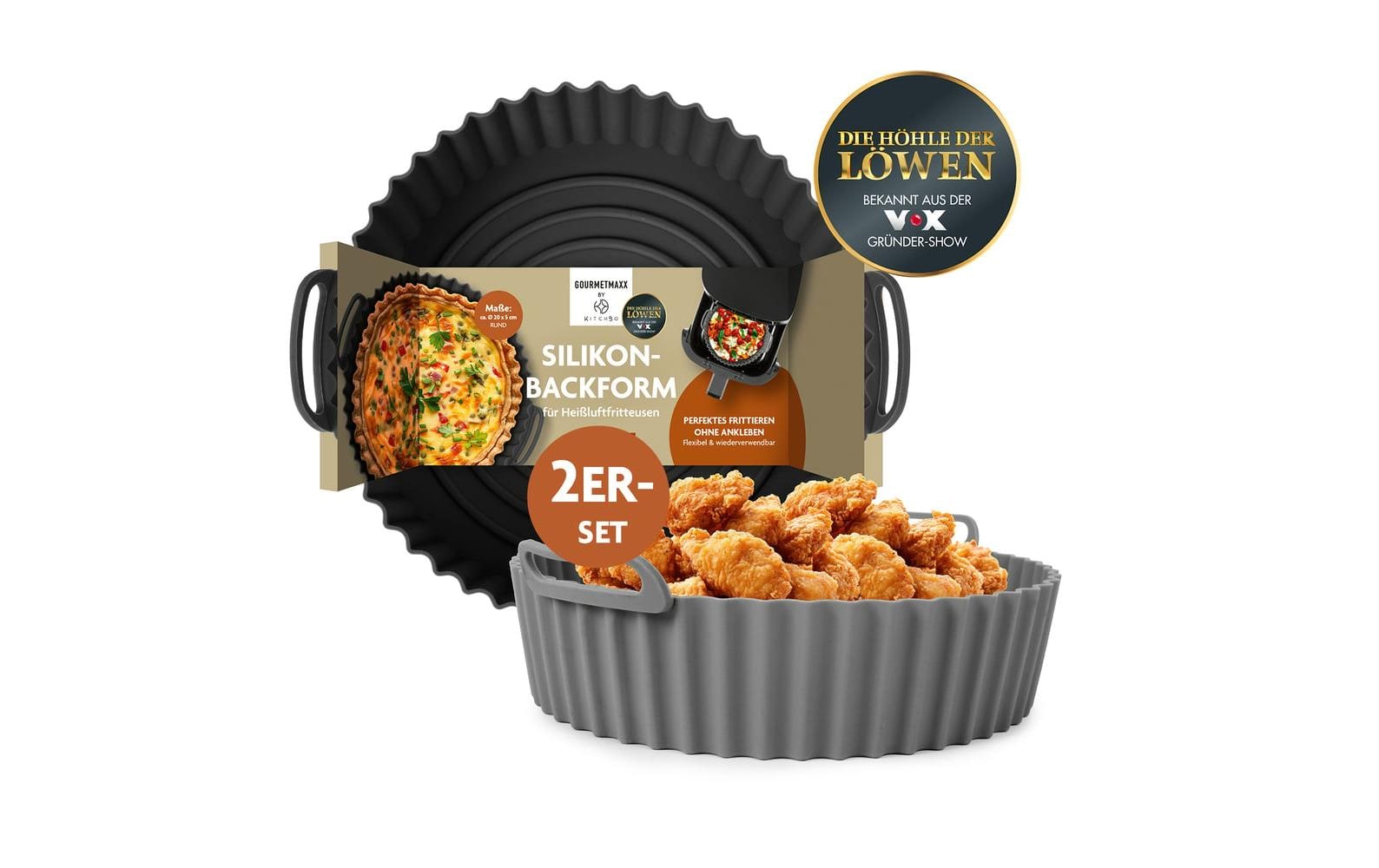 KitchBo Silikonform, 20 x 20 x 6.3 cm, Schwarz / Grau