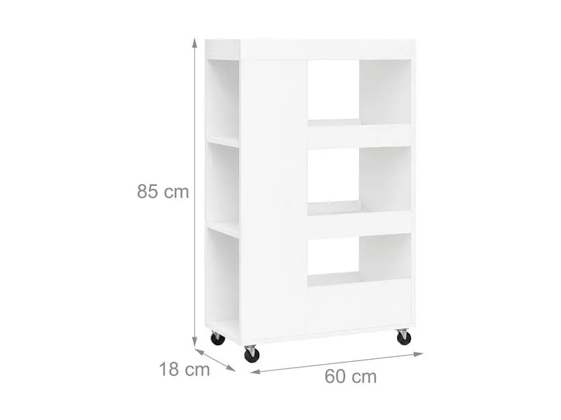 relaxdays Nischenordnungswagen 18 x 85 x 60 cm, Weiss relaxdays Nischenordnungswagen 18 x 85 x 60 cm, Weiss