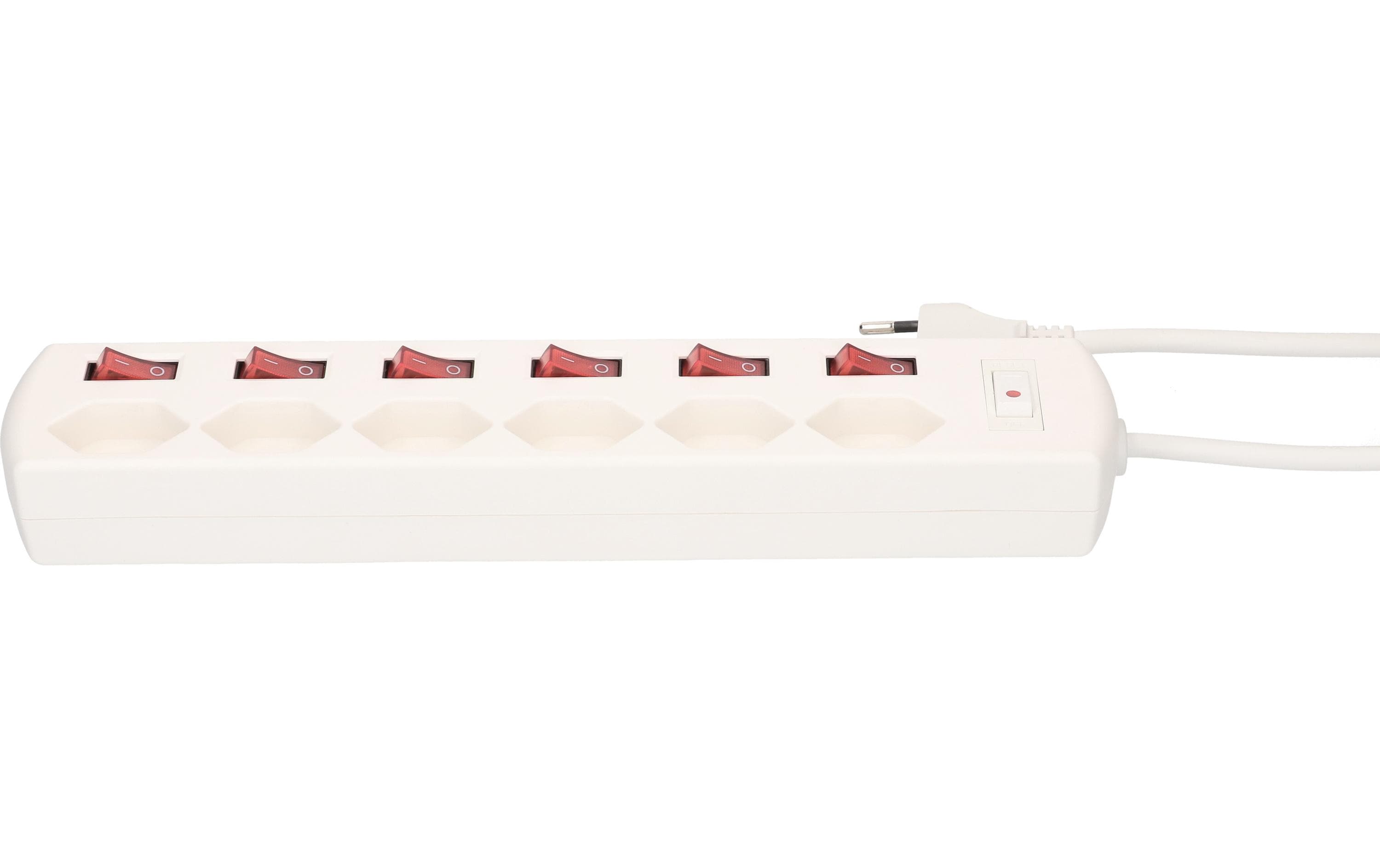 Max Hauri Steckdosenleiste Multi-Switch Weiss 6 x T13