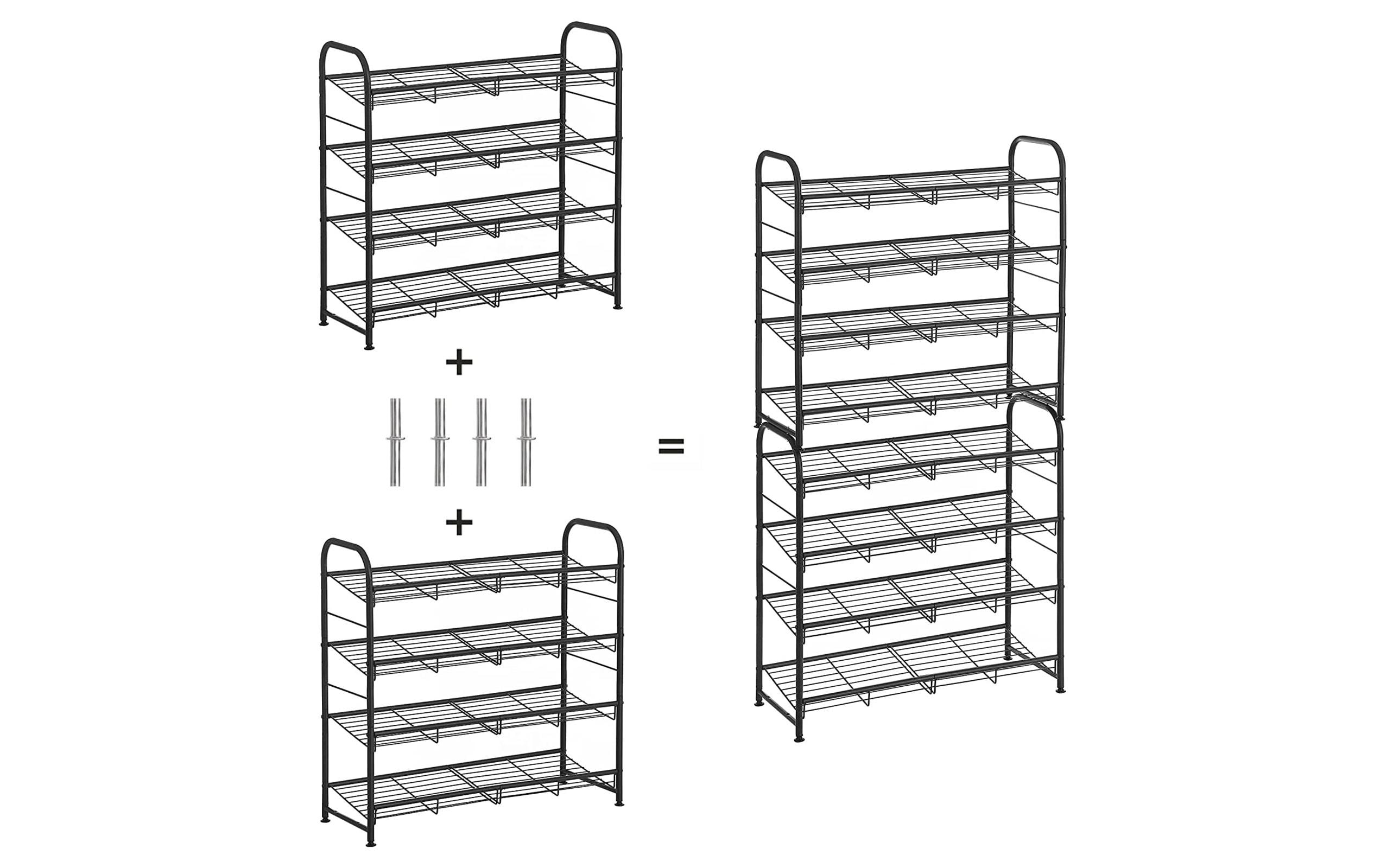 Songmics Schuhregal 68.5 x 65 cm, Schwarz
