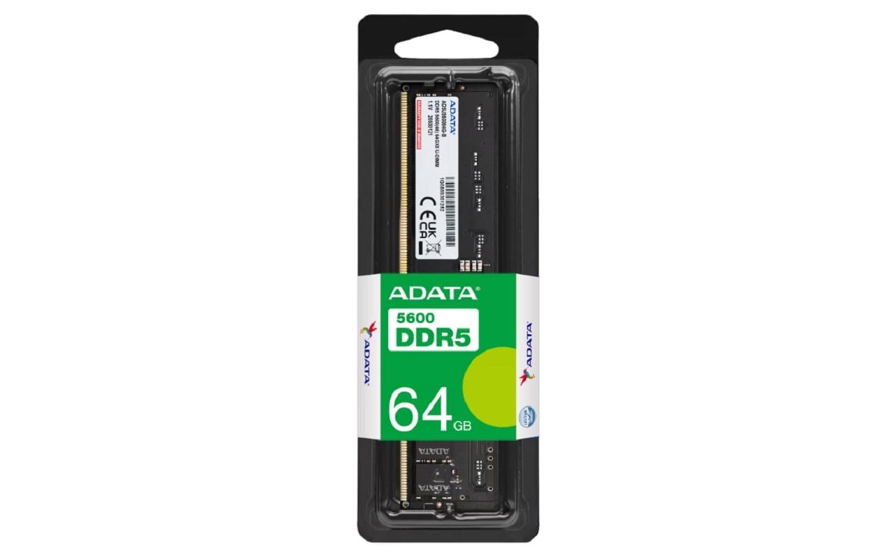 ADATA DDR5-RAM AD5U560064G-S 5600 MHz 1x 64 GB ADATA DDR5-RAM AD5U560064G-S 5600 MHz 1x 64 GB