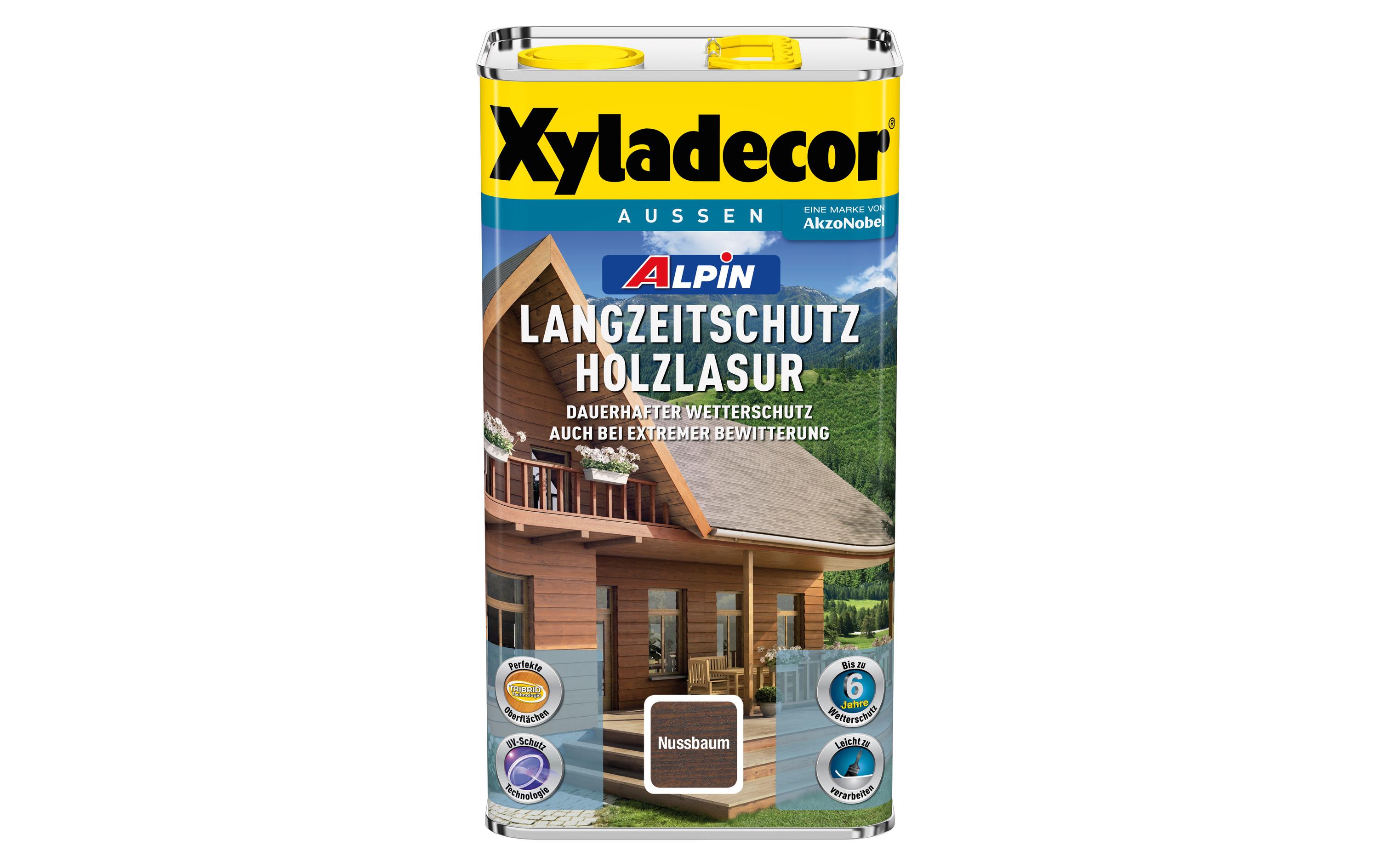 Xyladecor Holzlasur Alpin Langzeitschutz, Nussbaum, 5 L