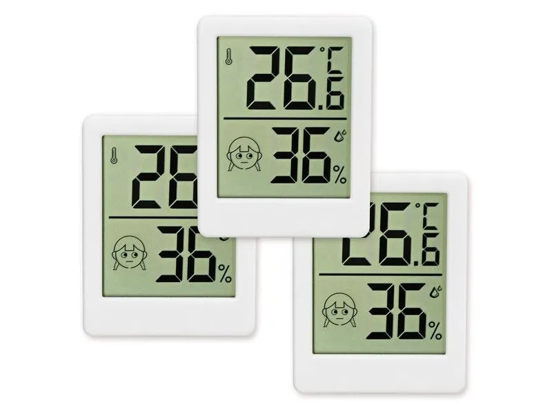 EASYmaxx Thermo- & Hygrometer 3 V weiss 3er-Set mit Komfortanzeige EASYmaxx Thermo- & Hygrometer 3 V weiss 3er-Set mit Komfortanzeige