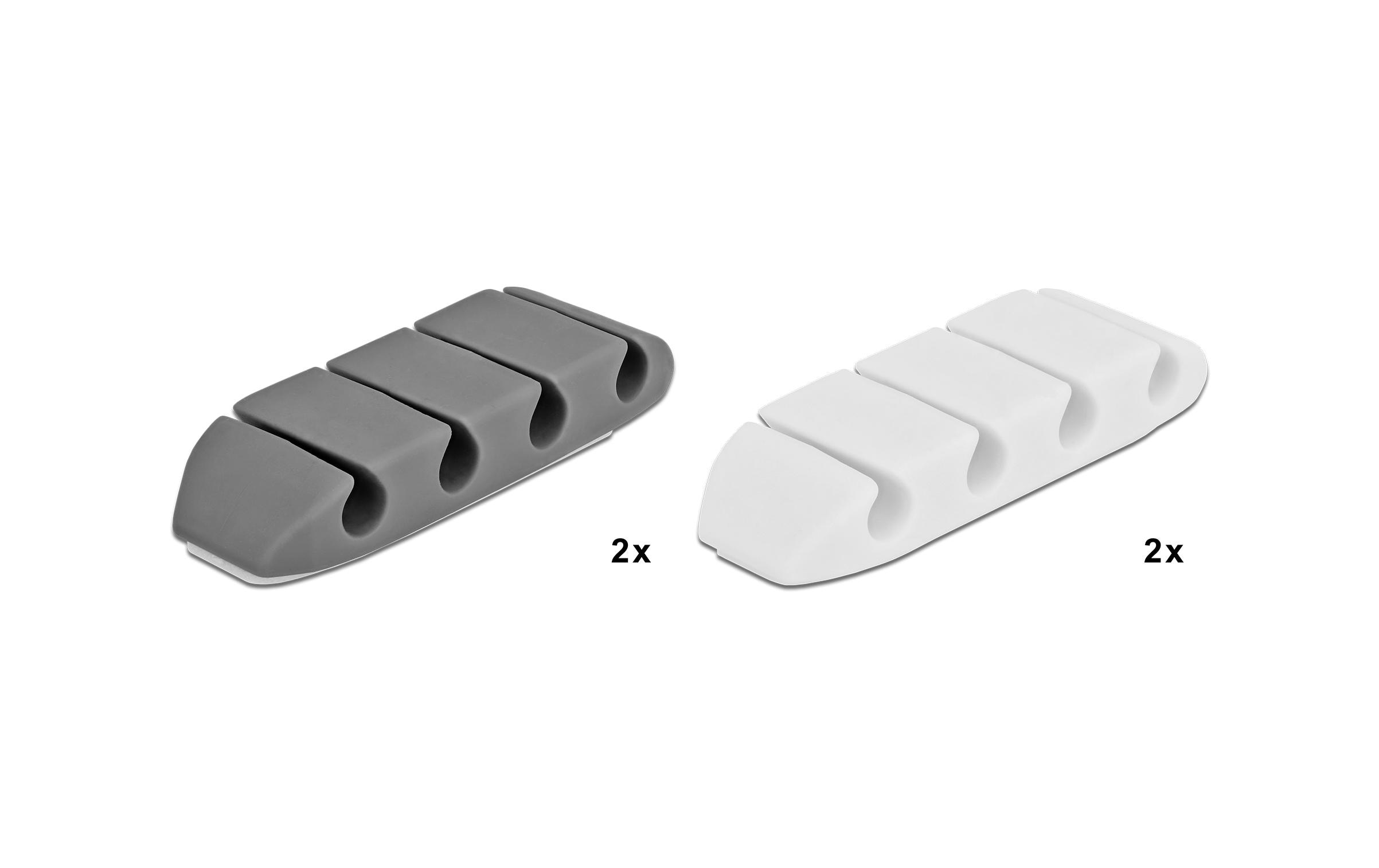 Delock Kabelhalter trapezförmig Set, mit 4 Durchführungen 4 Stück Delock Kabelhalter trapezförmig Set, mit 4 Durchführungen 4 Stück