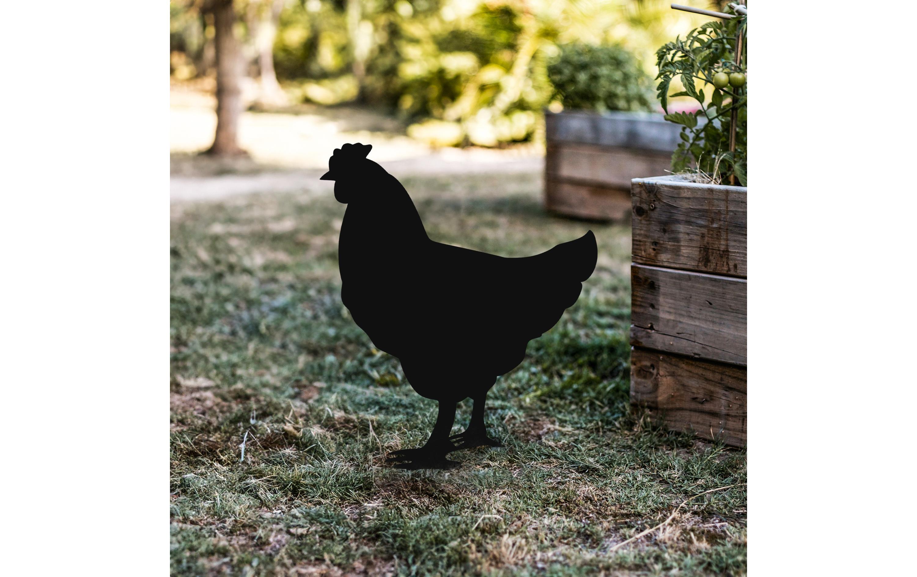 Wallxpert Gartenstecker Chicken 64 x 42 cm