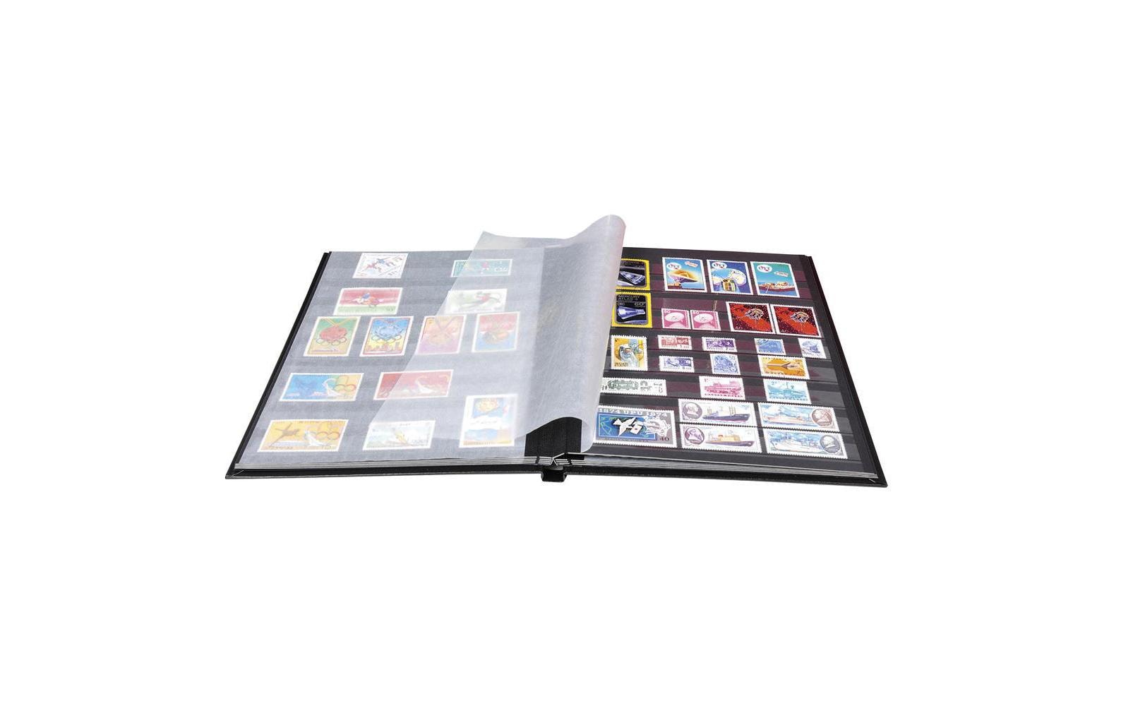 Exacompta Sammelalbum Briefmarken, 16.5 x 22.5 cm, 16 Seiten, Schwarz