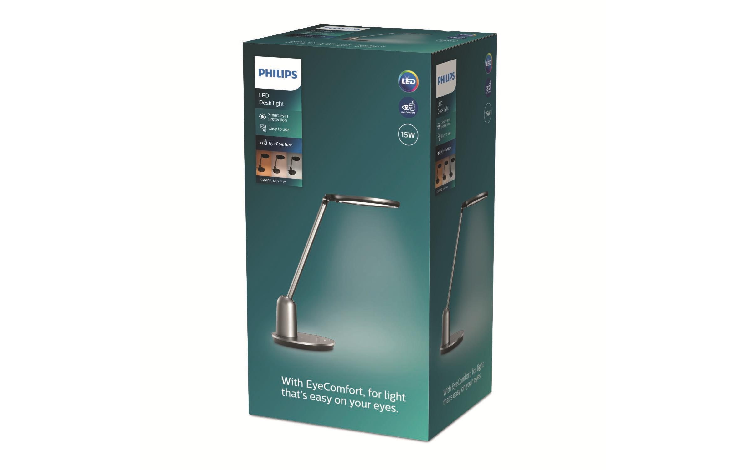 Philips Einstein Tischleuchte grau 630 lm TouchDimmer