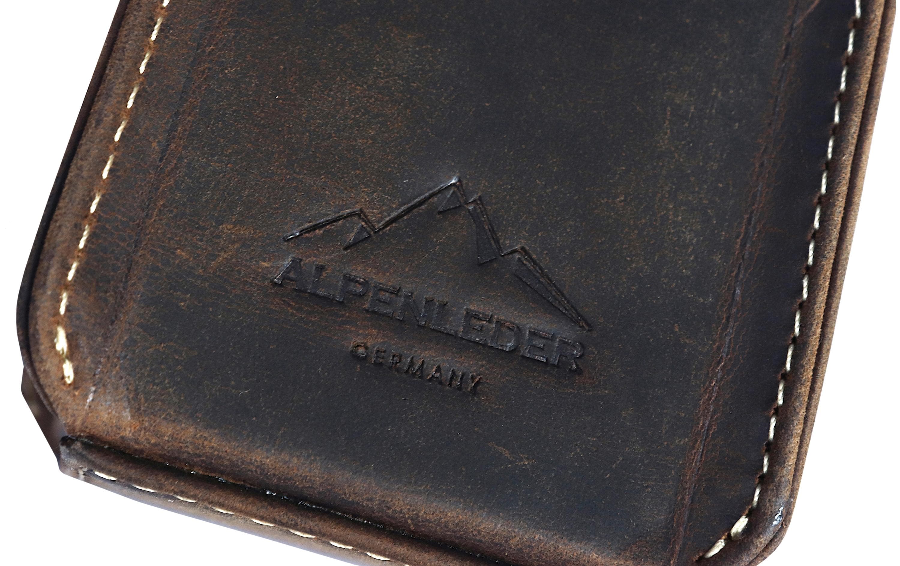 Alpenleder Stiftehalter Haferl Dunkelbraun