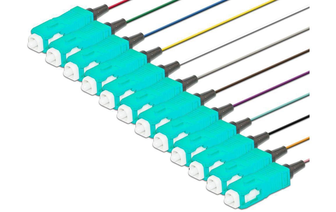 Lightwin Faserpigtail ST, MM, OM3, 2m 12 Stück
