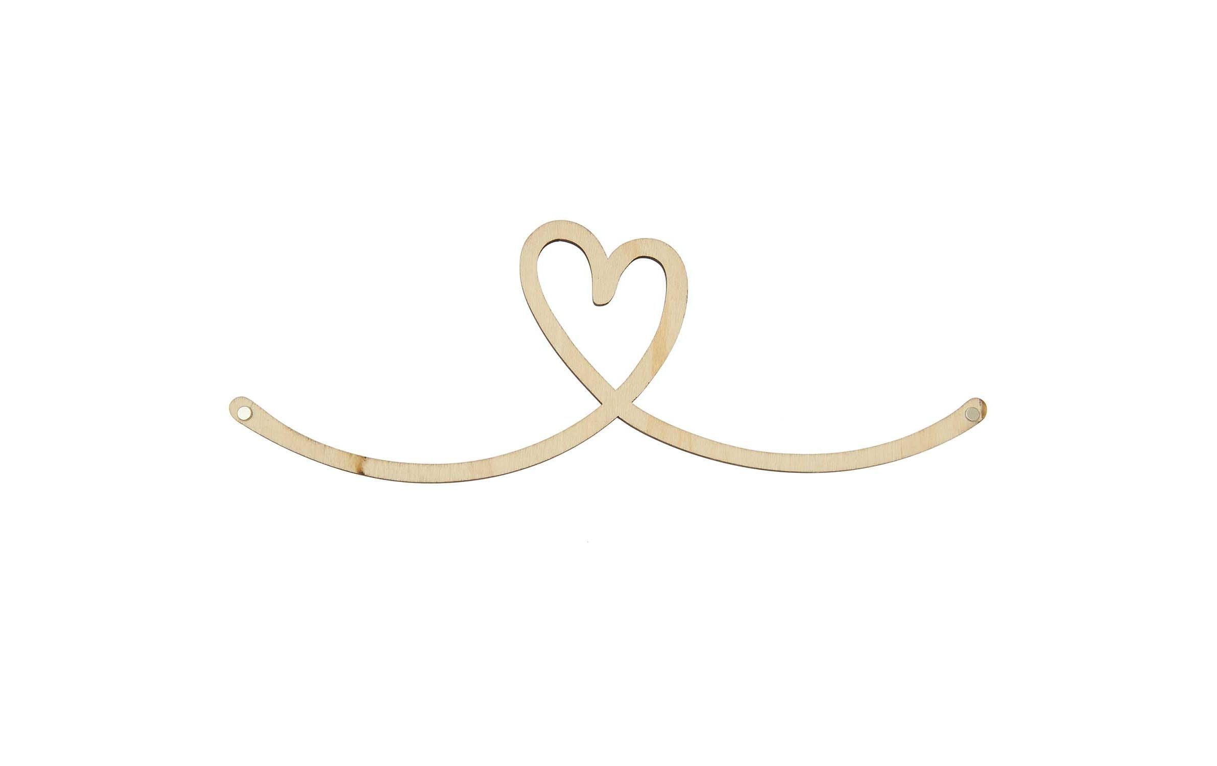 Rico Design Holzartikel Herz 26 x 11 cm, magnetisch