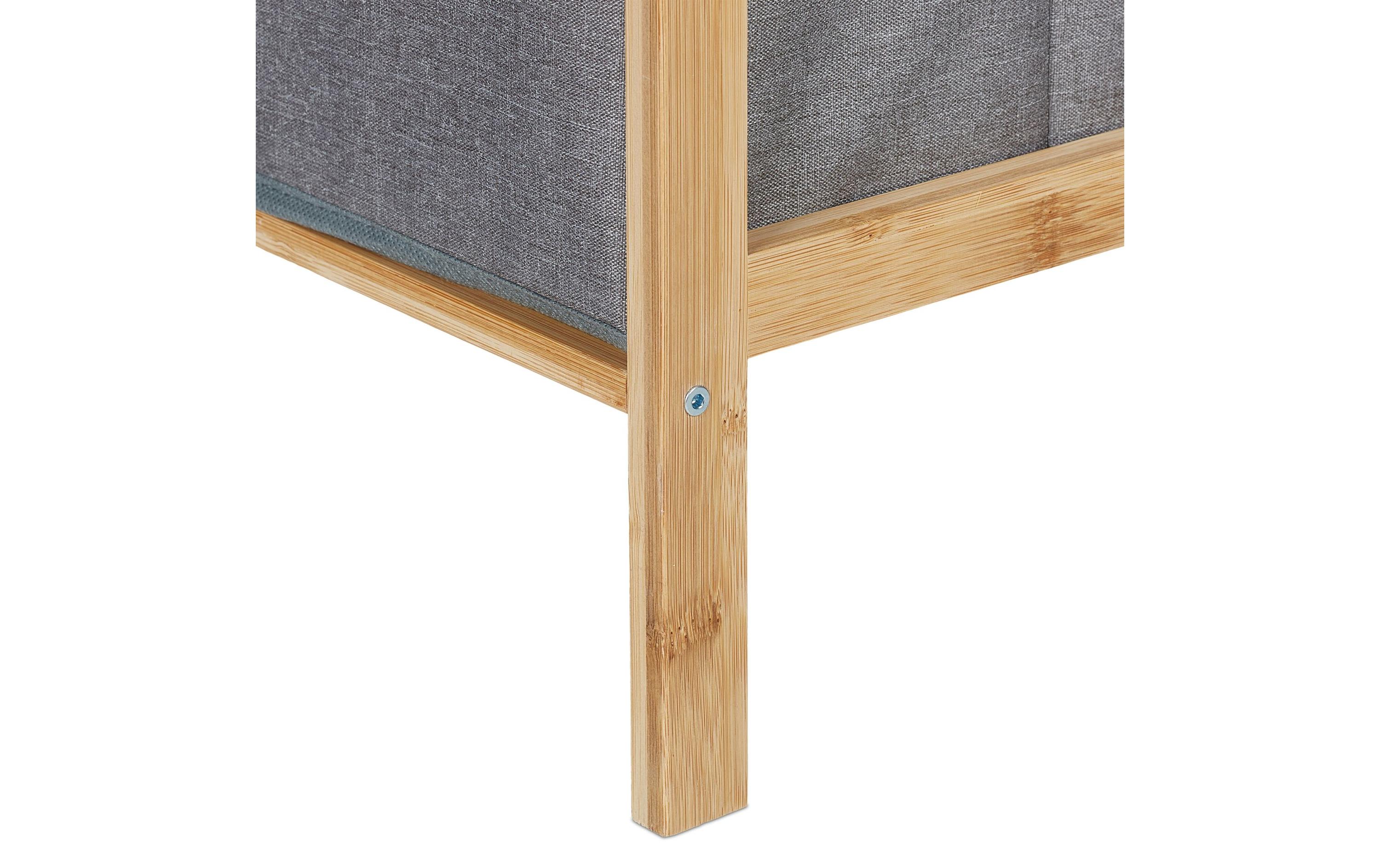 relaxdays Badezimmerregal mit Waschkorb Grau/Nature