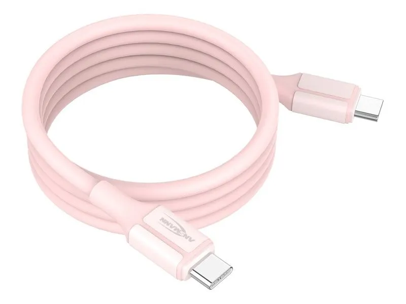 Ansmann Magnetisches Silikonkabel USB-C auf USB-C, 120 cm rose Ansmann Magnetisches Silikonkabel USB-C auf USB-C, 120 cm rose