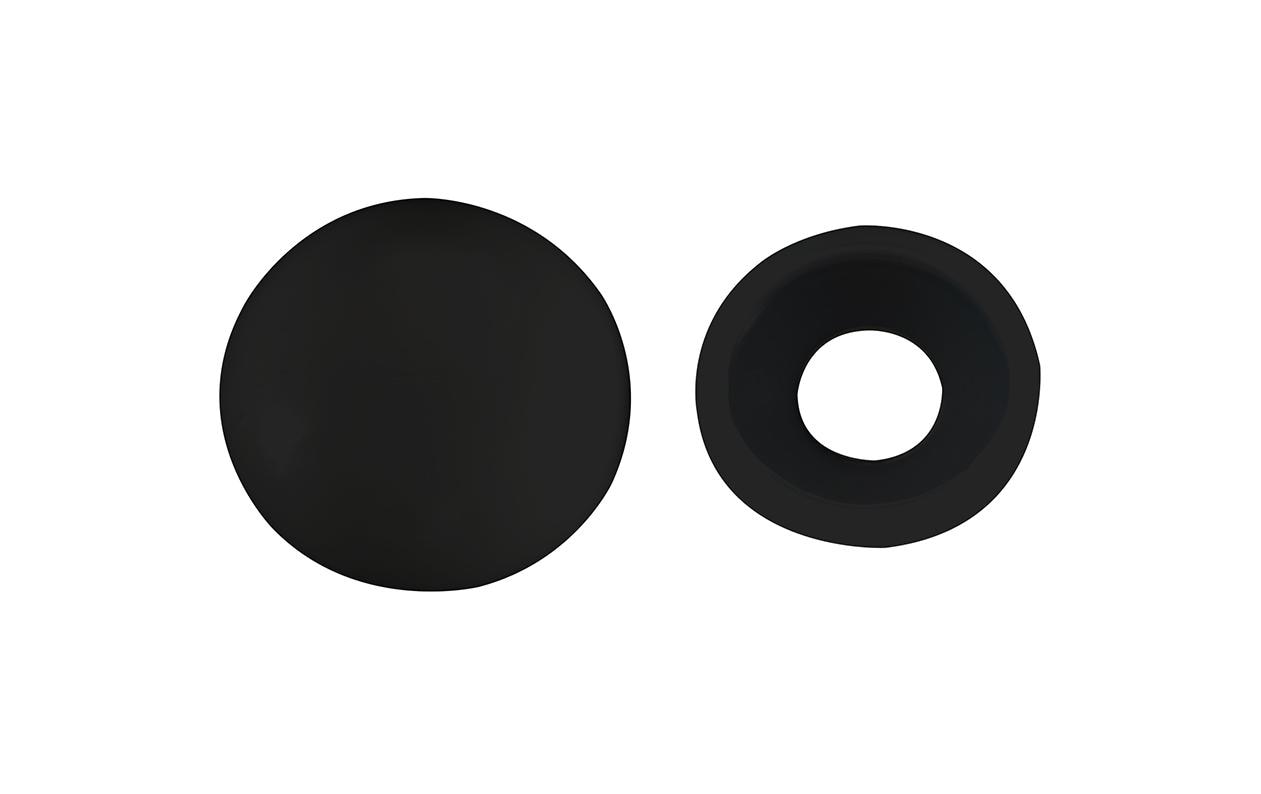 FTM Abdeckkappen 2-teilig, Schwarz 15 x 5 mm, 8 Stück