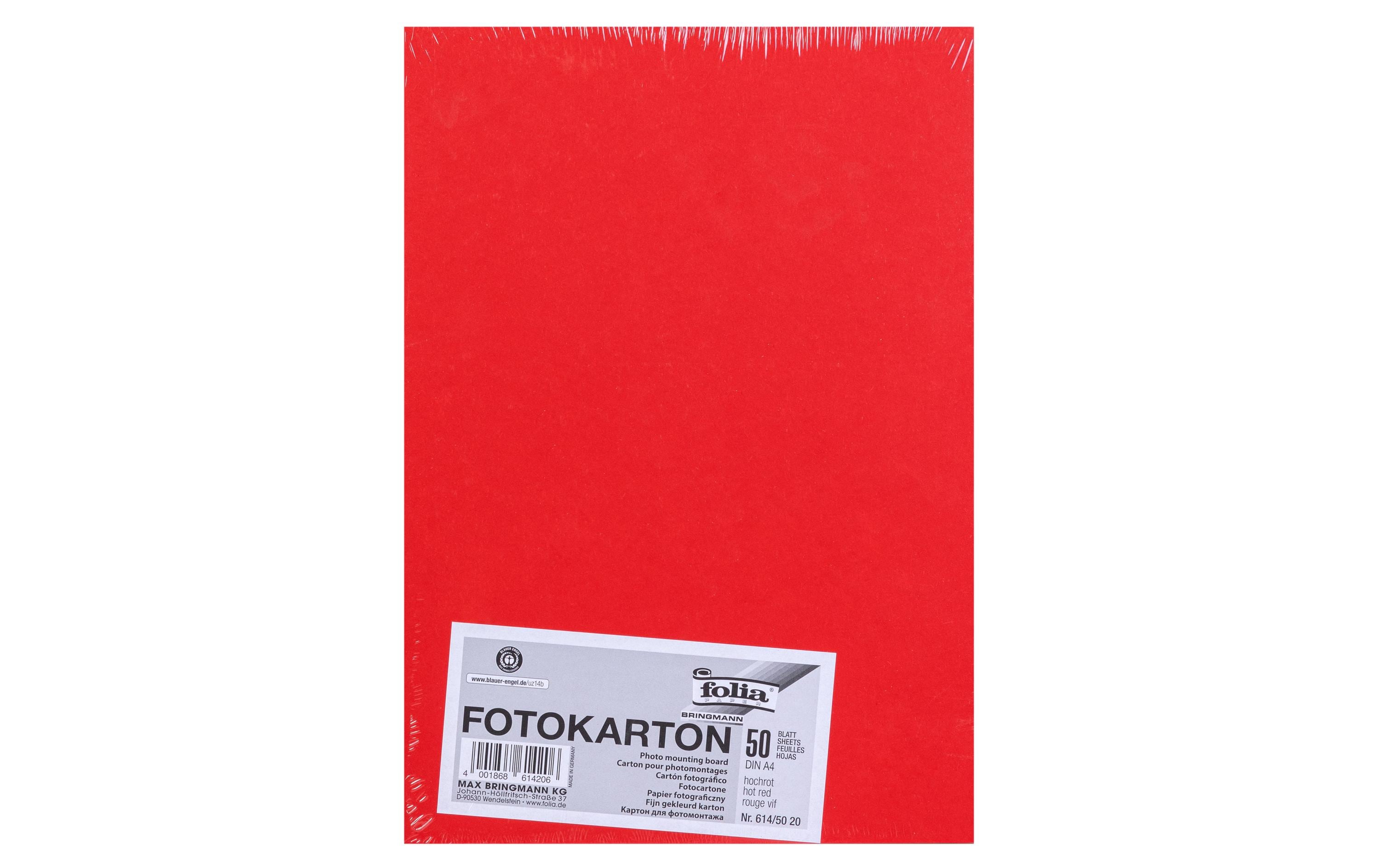Folia Fotokarton A4, 300 g/m², 50 Blatt, Hochrot