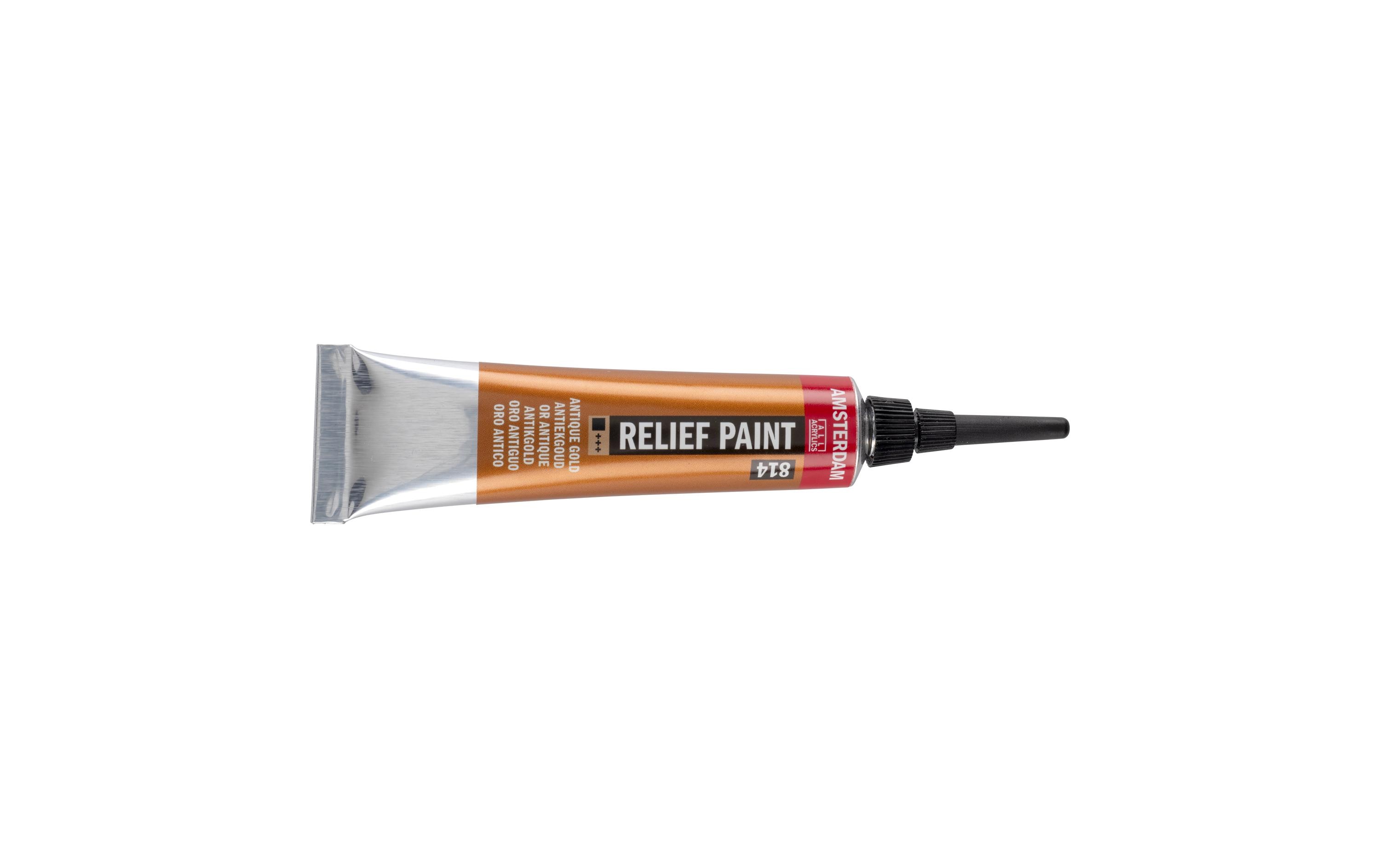 Amsterdam Acrylfarbe Reliefpaint 814 Antikgold deckend, 20 ml