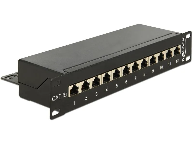 Delock Netzwerkpanel 12 Port 10 Cat.6A LSA Schwarz