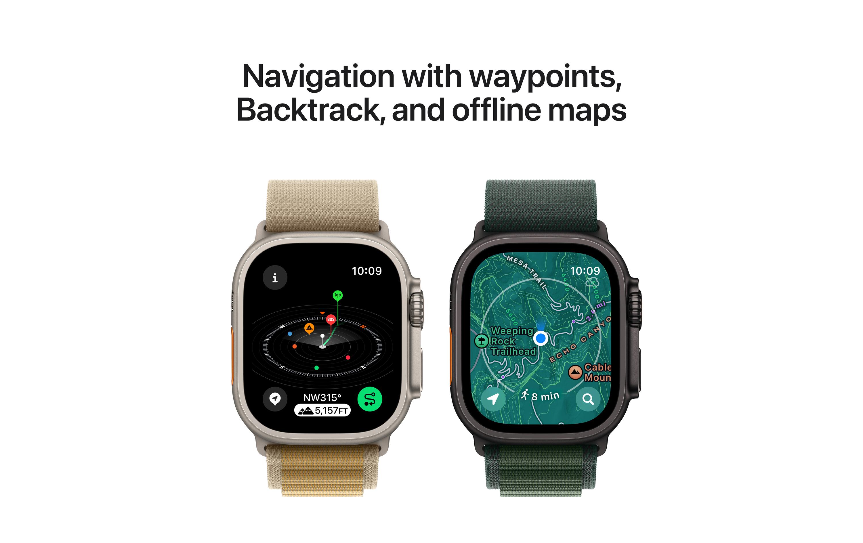 Apple Watch Ultra 2 Black Titanium Alpine Loop Dunkelgrün Medium