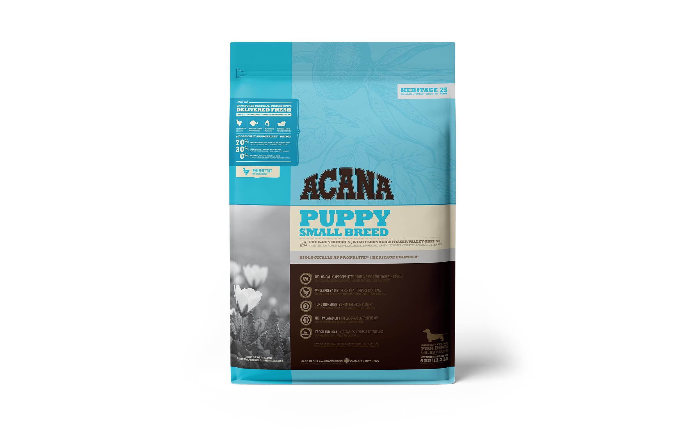 Acana Trockenfutter Puppy Small Breed Recipe, 6 kg