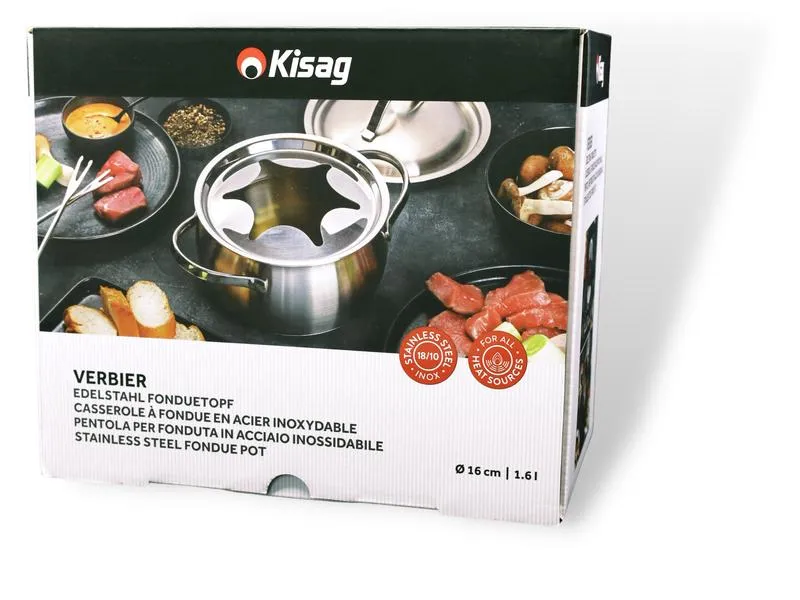 Kisag Fondue-Topf Verbier Silber