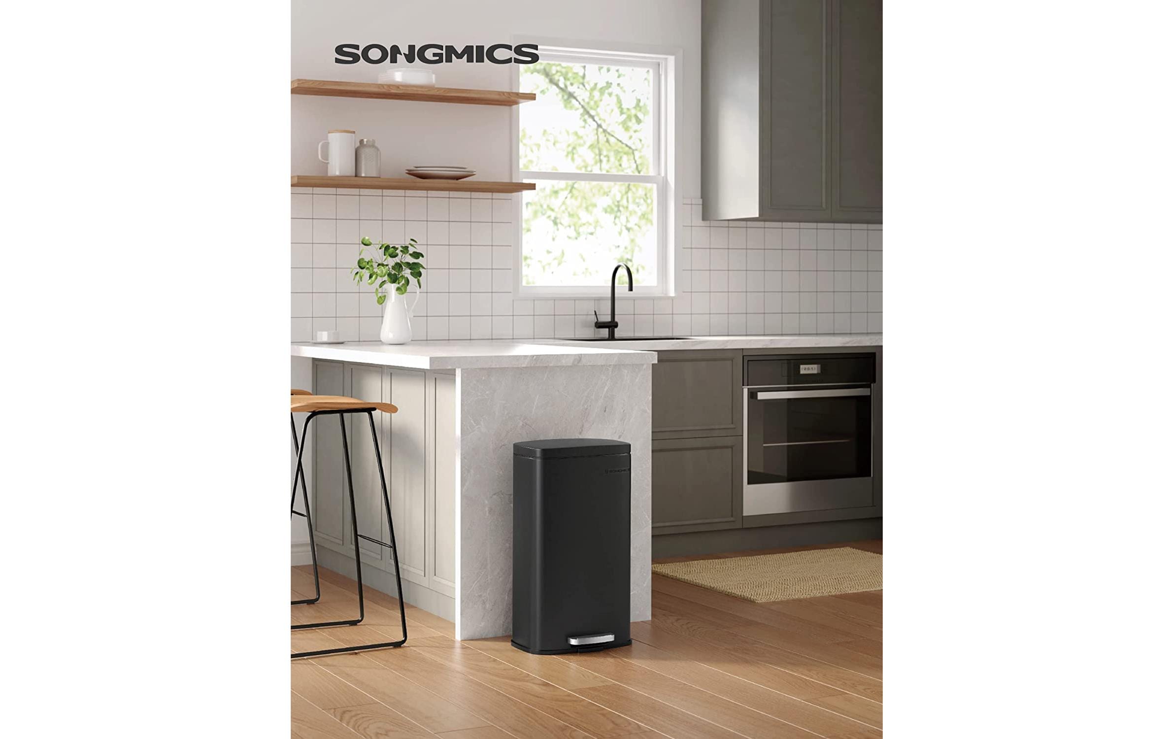 Songmics Abfalleimer 30 l, Grau