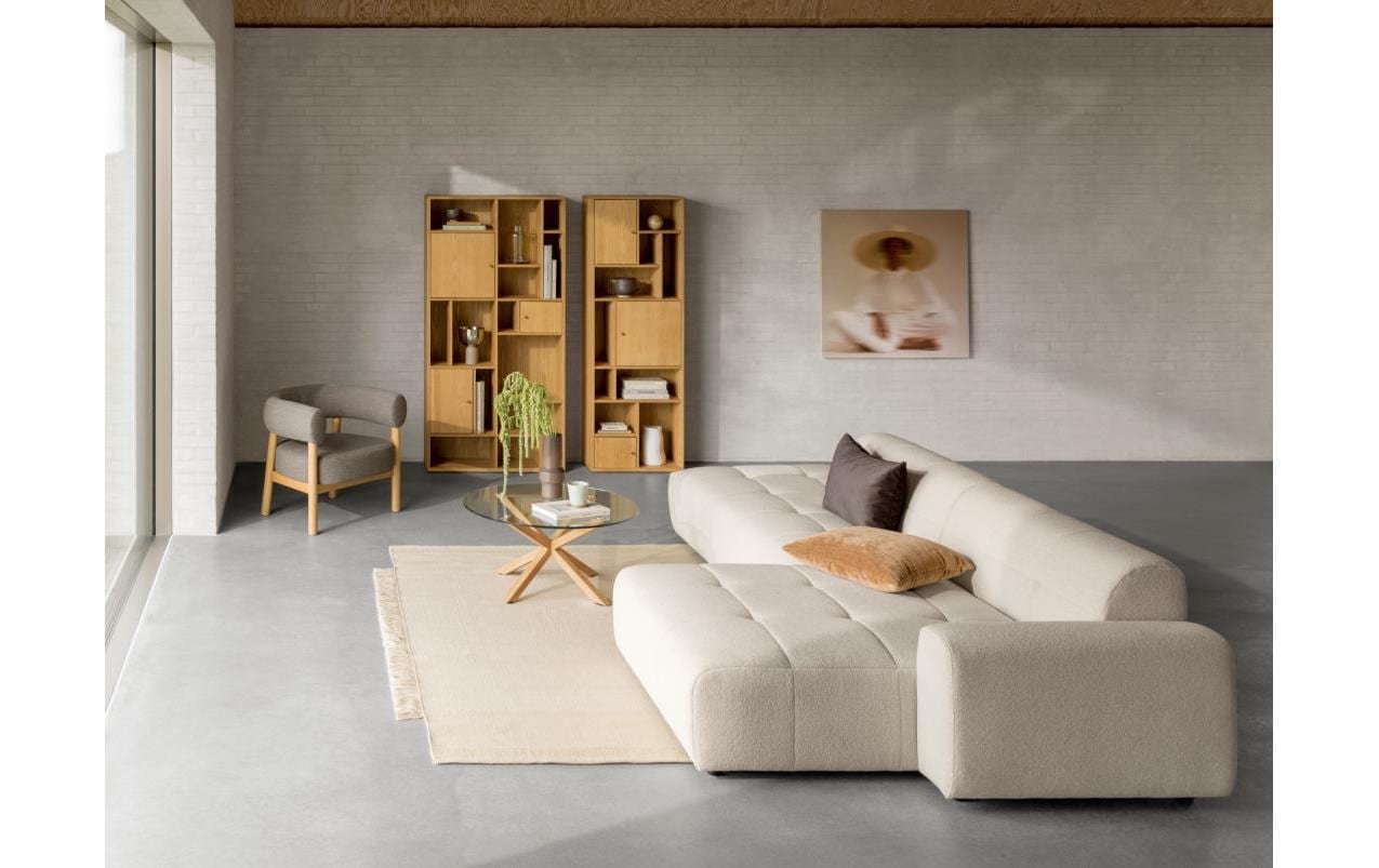 AC Design Couchtisch Heaven Ø 82 x 40 cm, Eiche/Glas