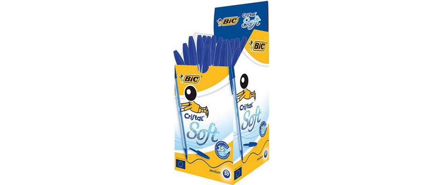 BIC Kugelschreiber Cristal Soft 0.35 mm, 50 Stück, Blau