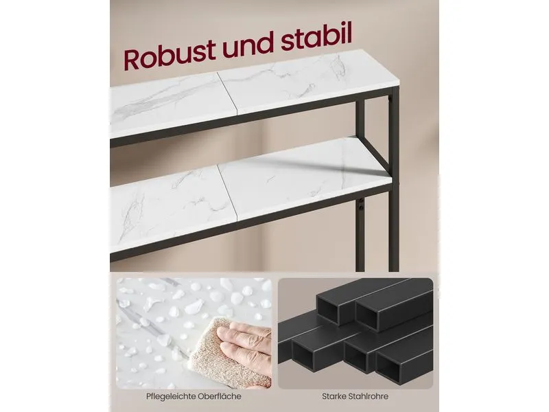 VASAGLE Konsolentisch 80 x 80 cm, Weiss/Schwarz VASAGLE Konsolentisch 80 x 80 cm, Weiss/Schwarz