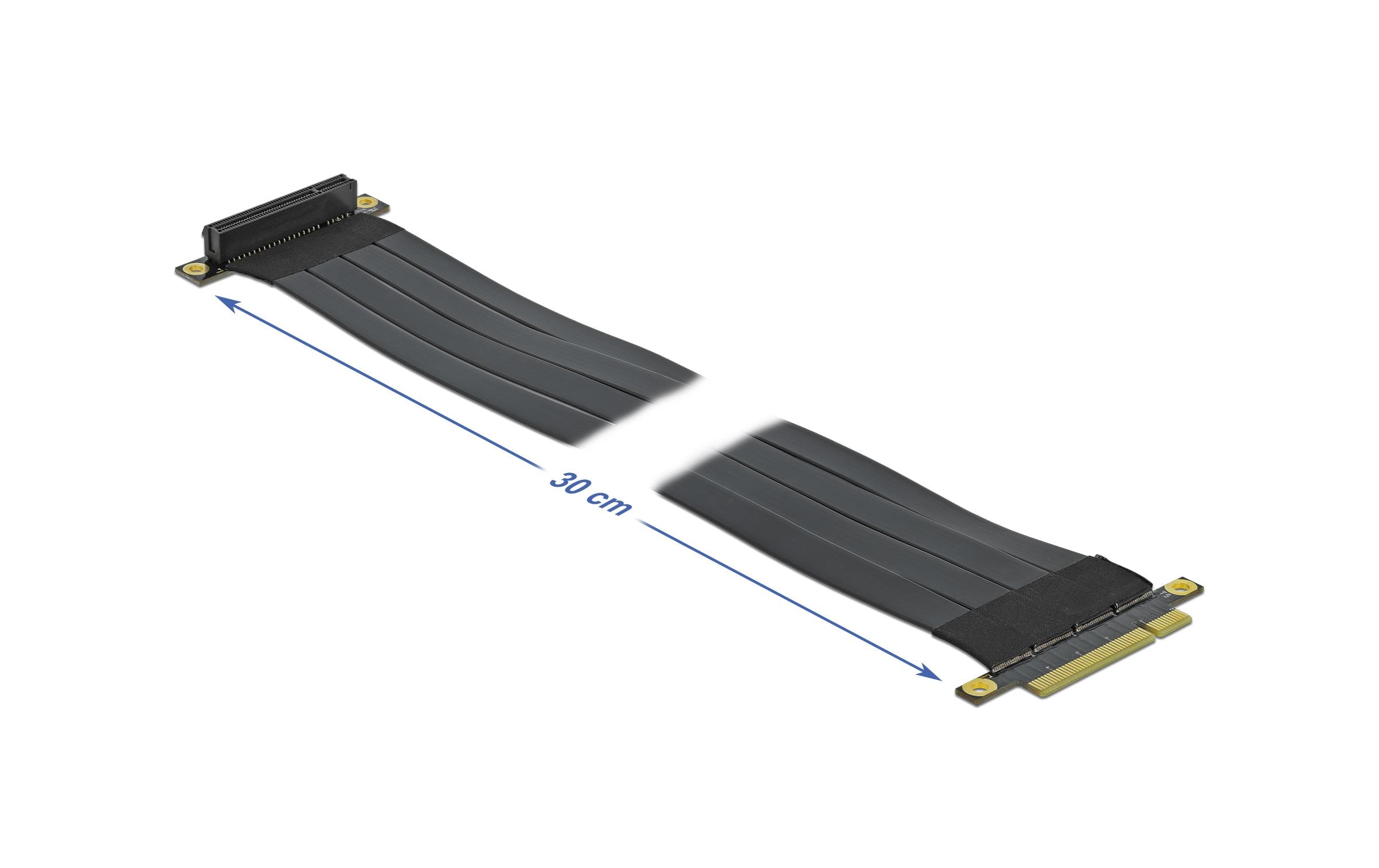 Delock PCI-E Riser Karte x8 zu x8 flexibel, gewinkelt, 30 cm