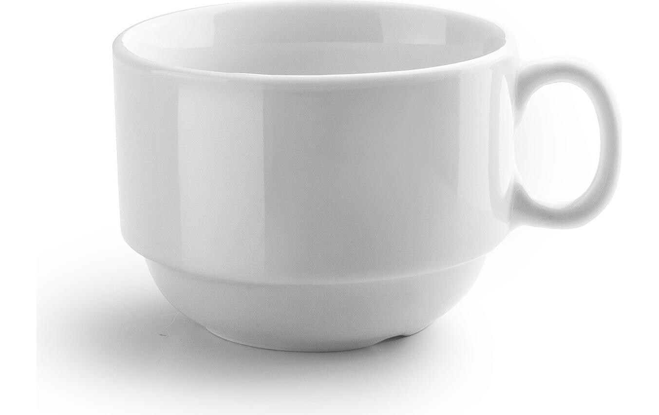 Ibili Tassen + Unterteller-Set 230 ml, 6 Stück, Weiss