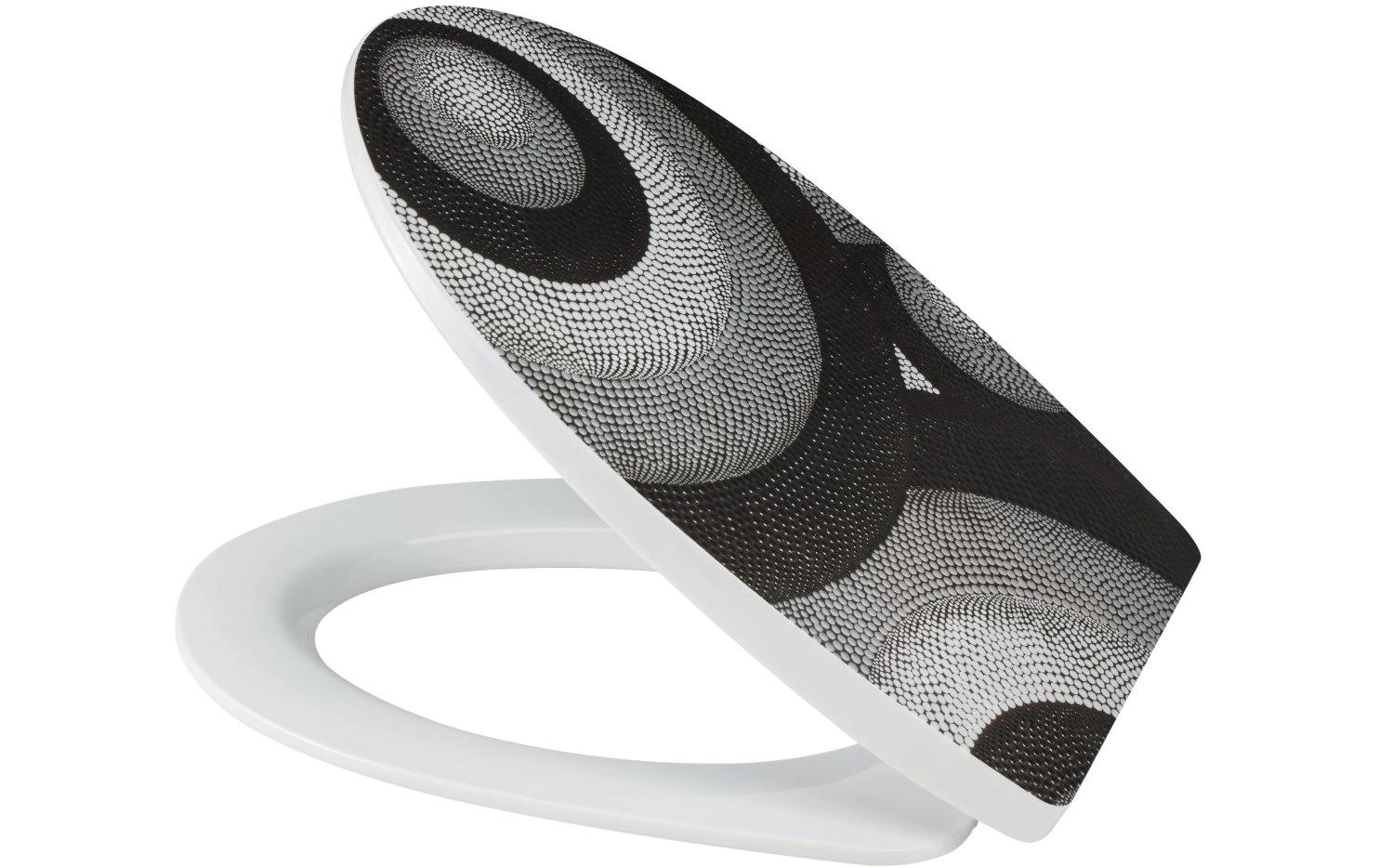 diaqua® Toilettensitz Arles Twist Schwarz/Grau