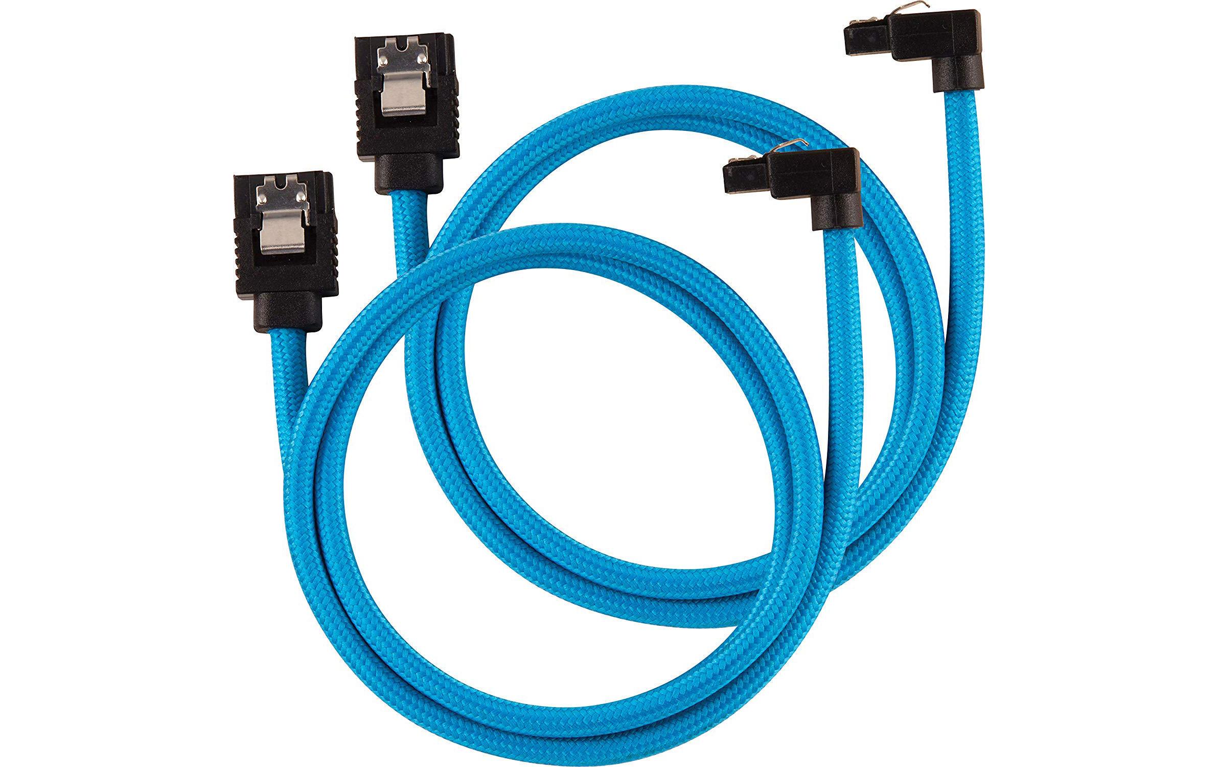 Corsair SATA3-Kabel Premium Set Blau 60 cm gewinkelt Corsair SATA3-Kabel Premium Set Blau 60 cm gewinkelt