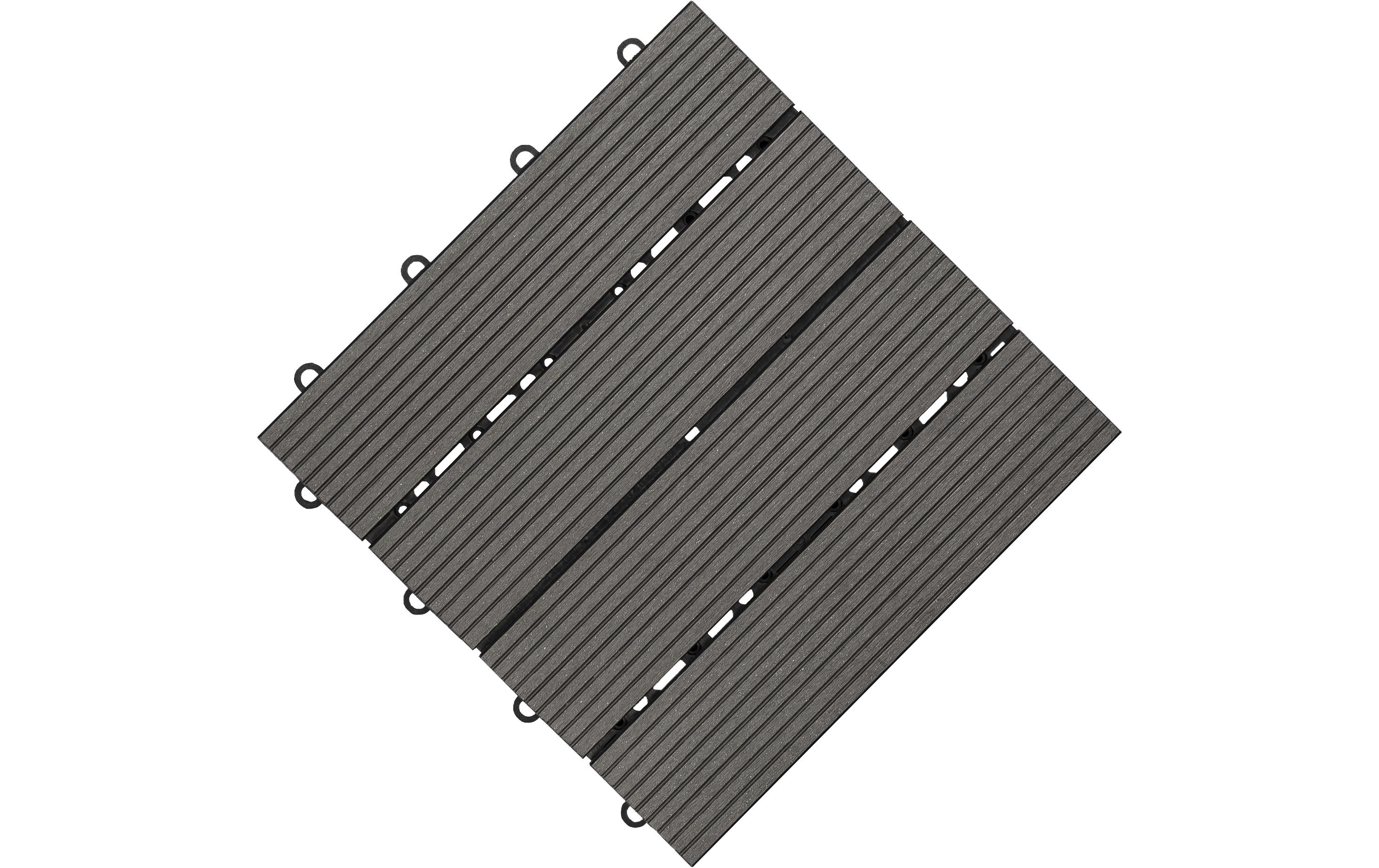 Florco Balkon-& Terrassenplatten WPC anthrazit 30 x 30, 6 Stk.