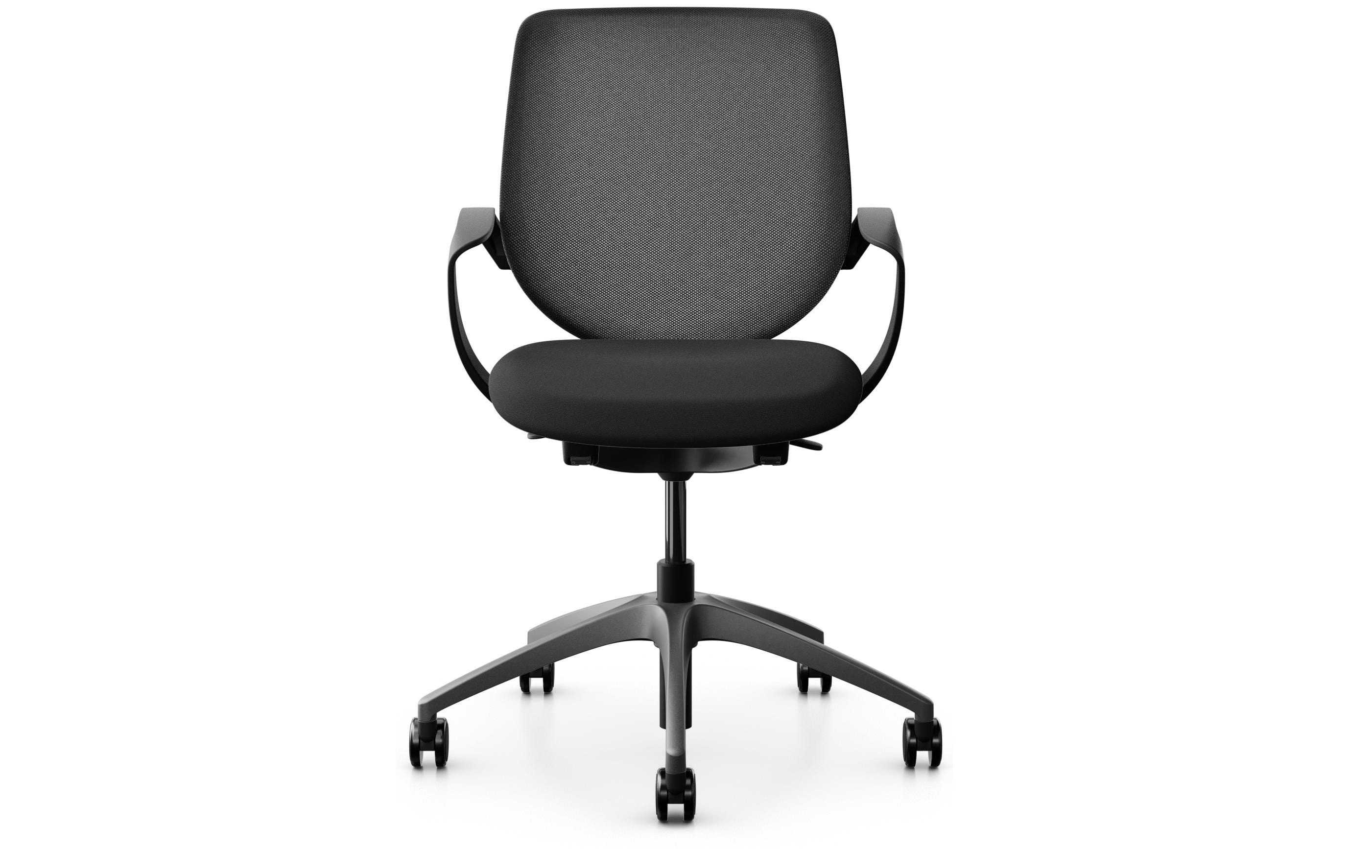 Giroflex Bürostuhl 313 mit Netzrücken und Armlehnen, Schwarz