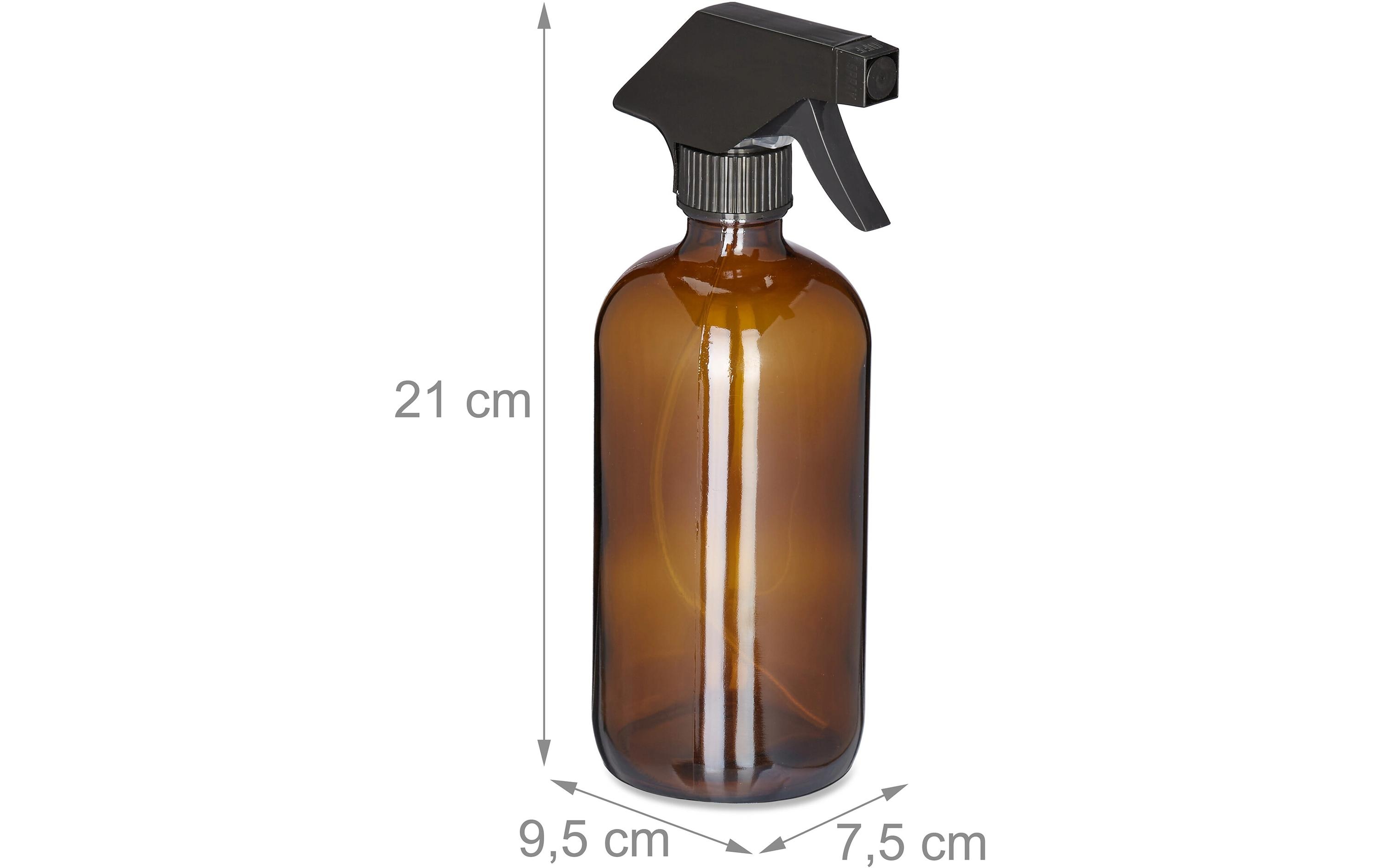 relaxdays Sprühflaschen 500 ml, Braun, 4 Stück