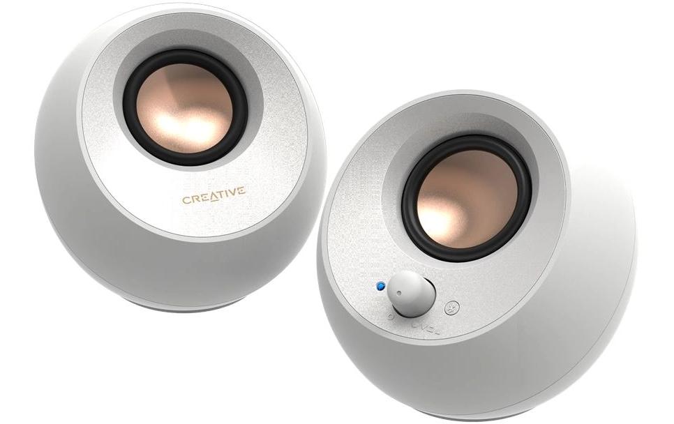 CREATIVE PC-Lautsprecher Pebble V3 weiss