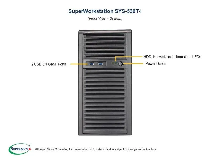 Supermicro Barebone UP Workstation SYS-530T-I Supermicro Barebone UP Workstation SYS-530T-I