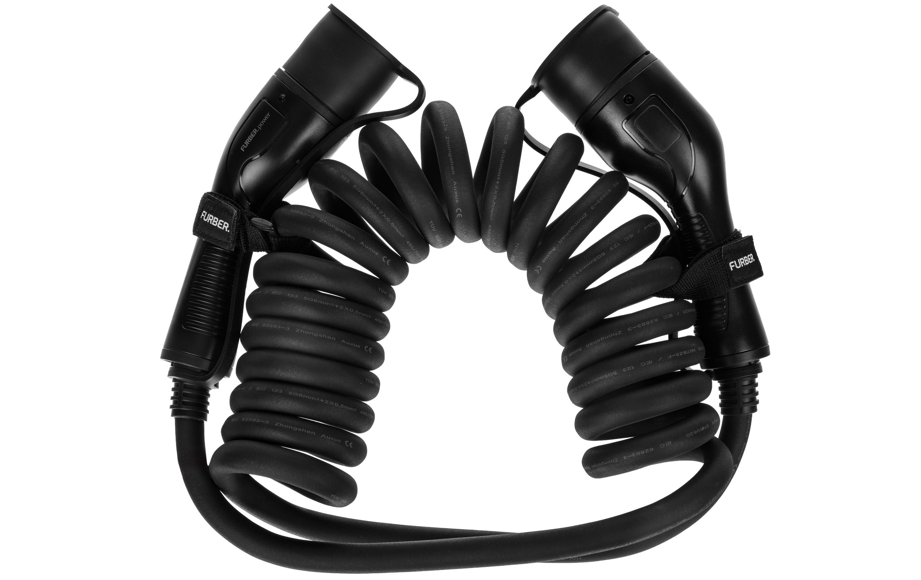 FURBER.power Ladekabel FREYJA Typ 2 22 kW 5 m Spiral