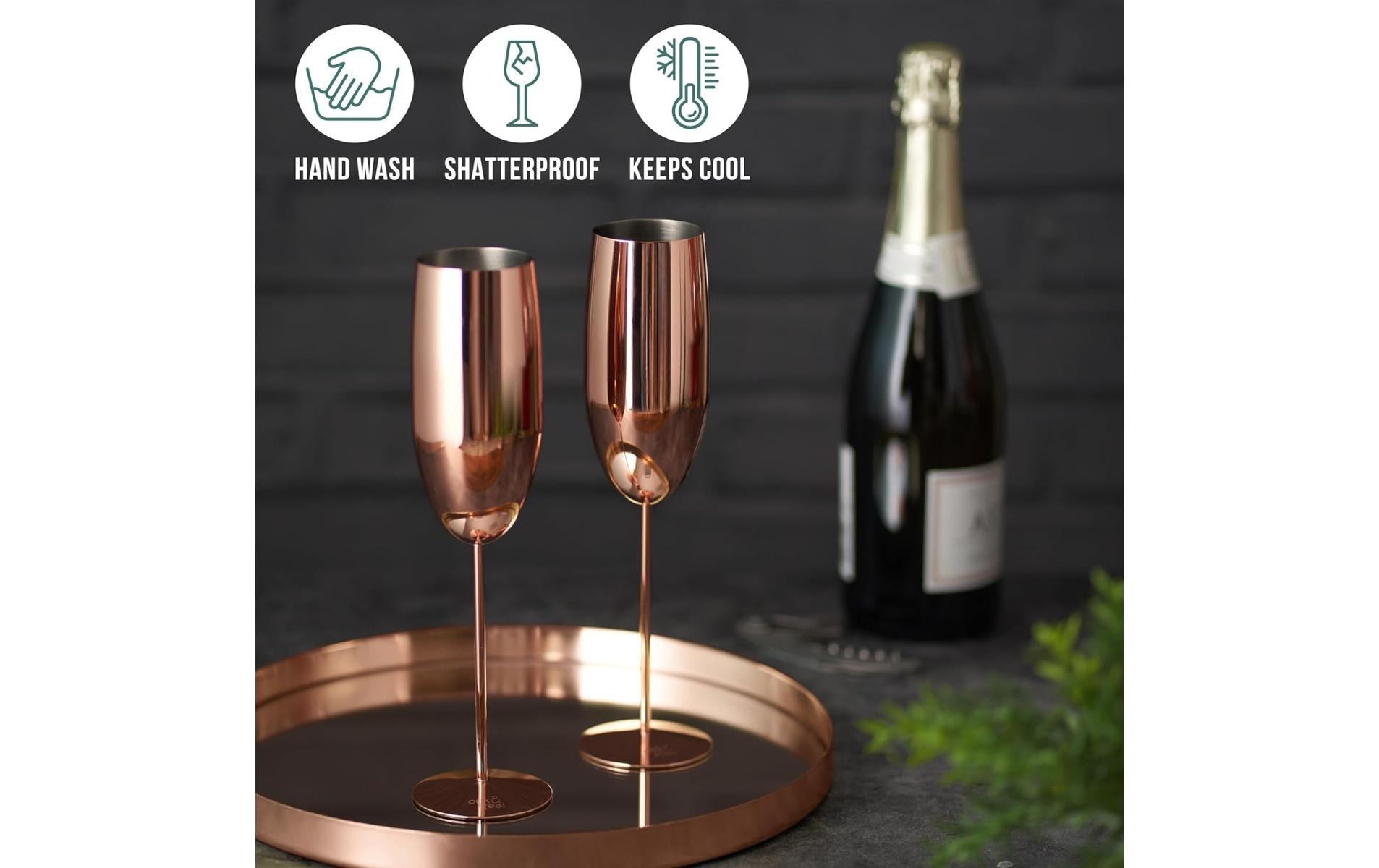Oak & Steel Sektglas 285 ml, 2 Stück, Rosegold