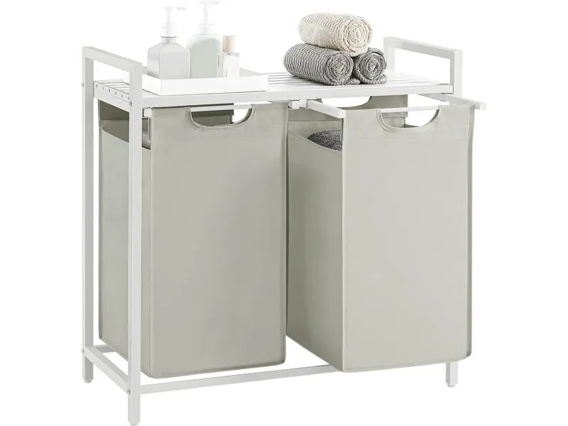 Songmics Wäschekorb 92 l, Weiss
