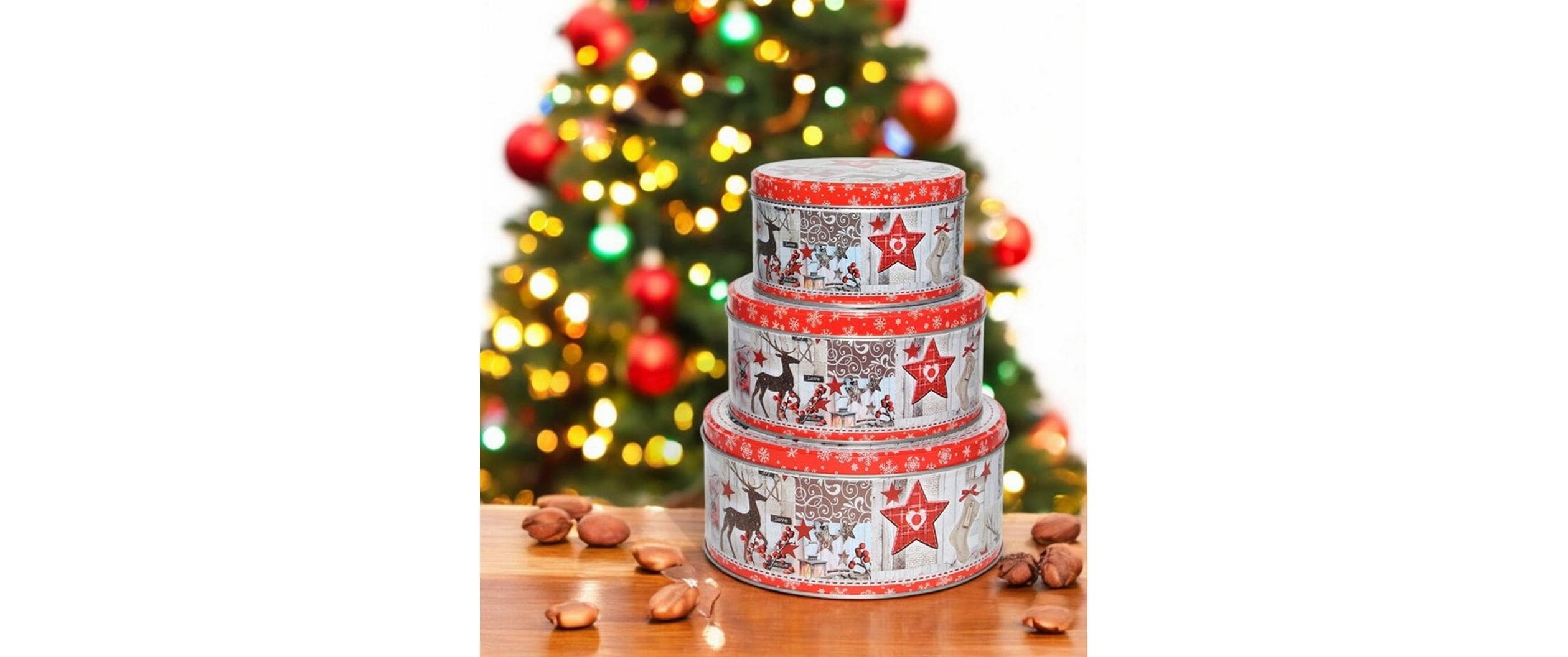 Dameco Guetzli-Dose Stern & Rentier 3-teilig