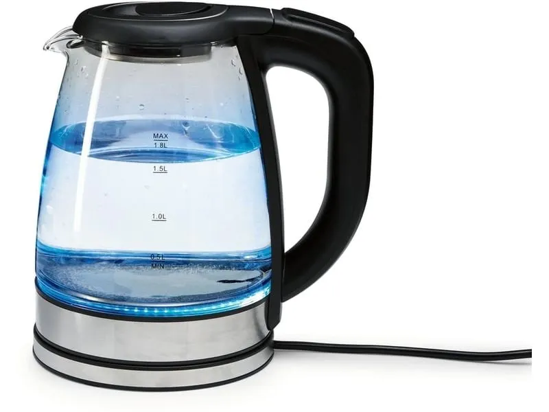GOURMETmaxx Wasserkocher 1.8 l, Transparent/Schwarz