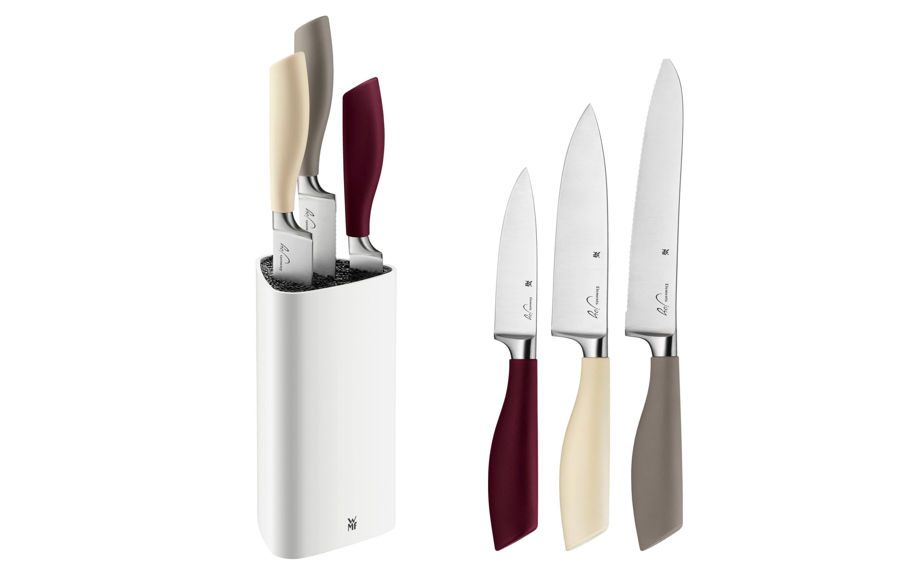 WMF Messerblock-Set mit Messer Elements Joy 4-teilig, Weiss