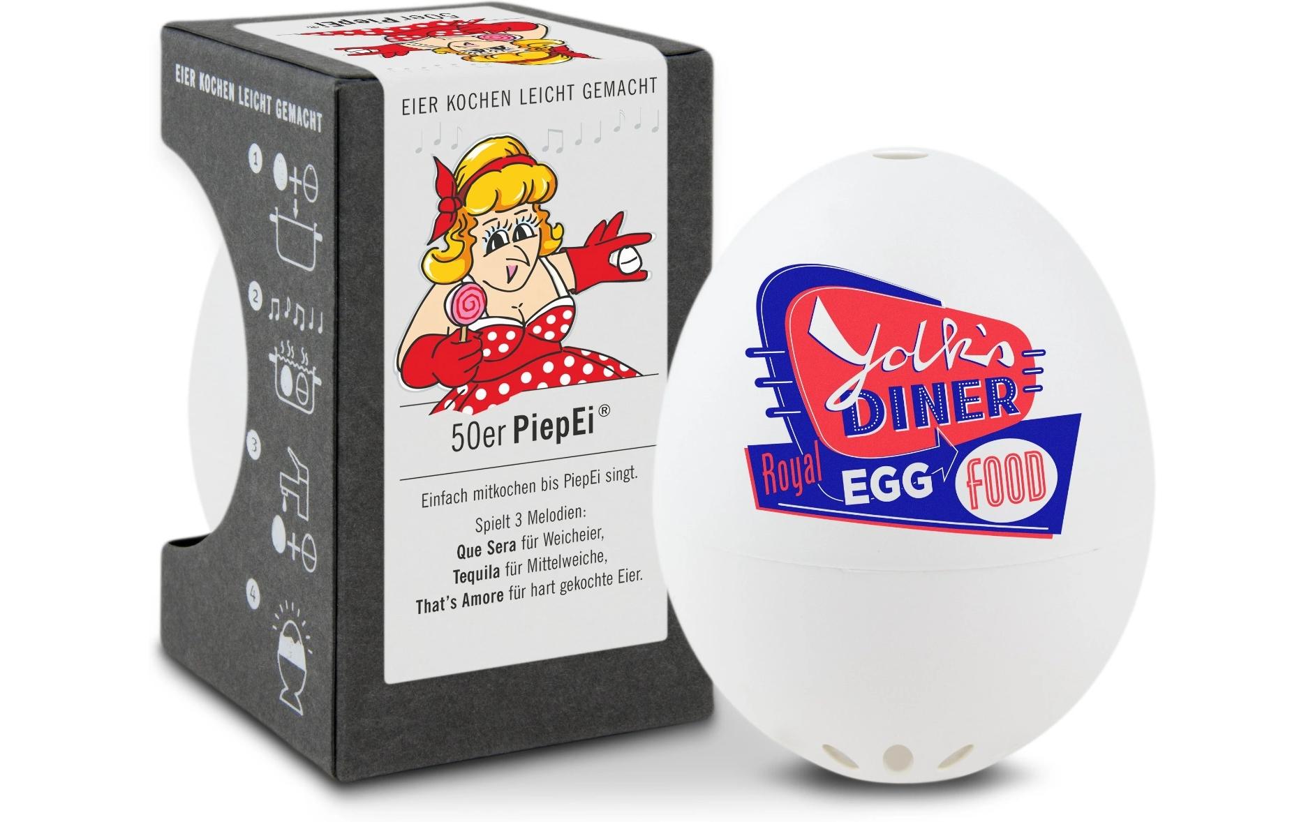 PiepEi Küchentimer Singende Eieruhr 50er, Weiss