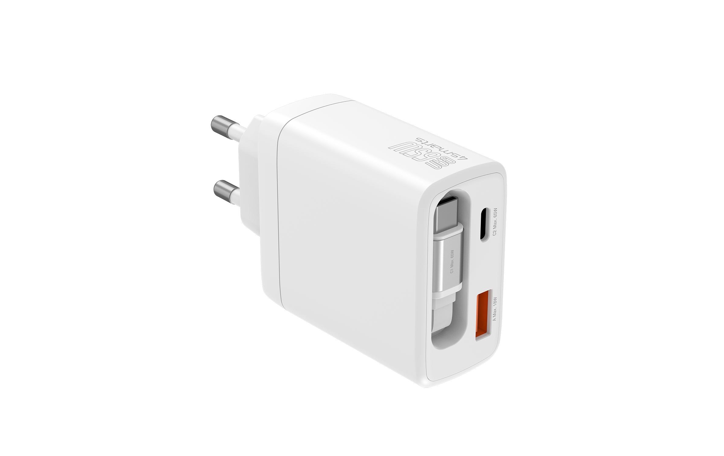 4smarts USB-Wandladegerät PDPlug Slim 65W GaN Jojo Weiss