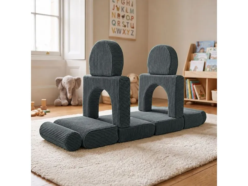 relaxdays Spielsofa Modular 10-teilig, Dunkelgrau relaxdays Spielsofa Modular 10-teilig, Dunkelgrau