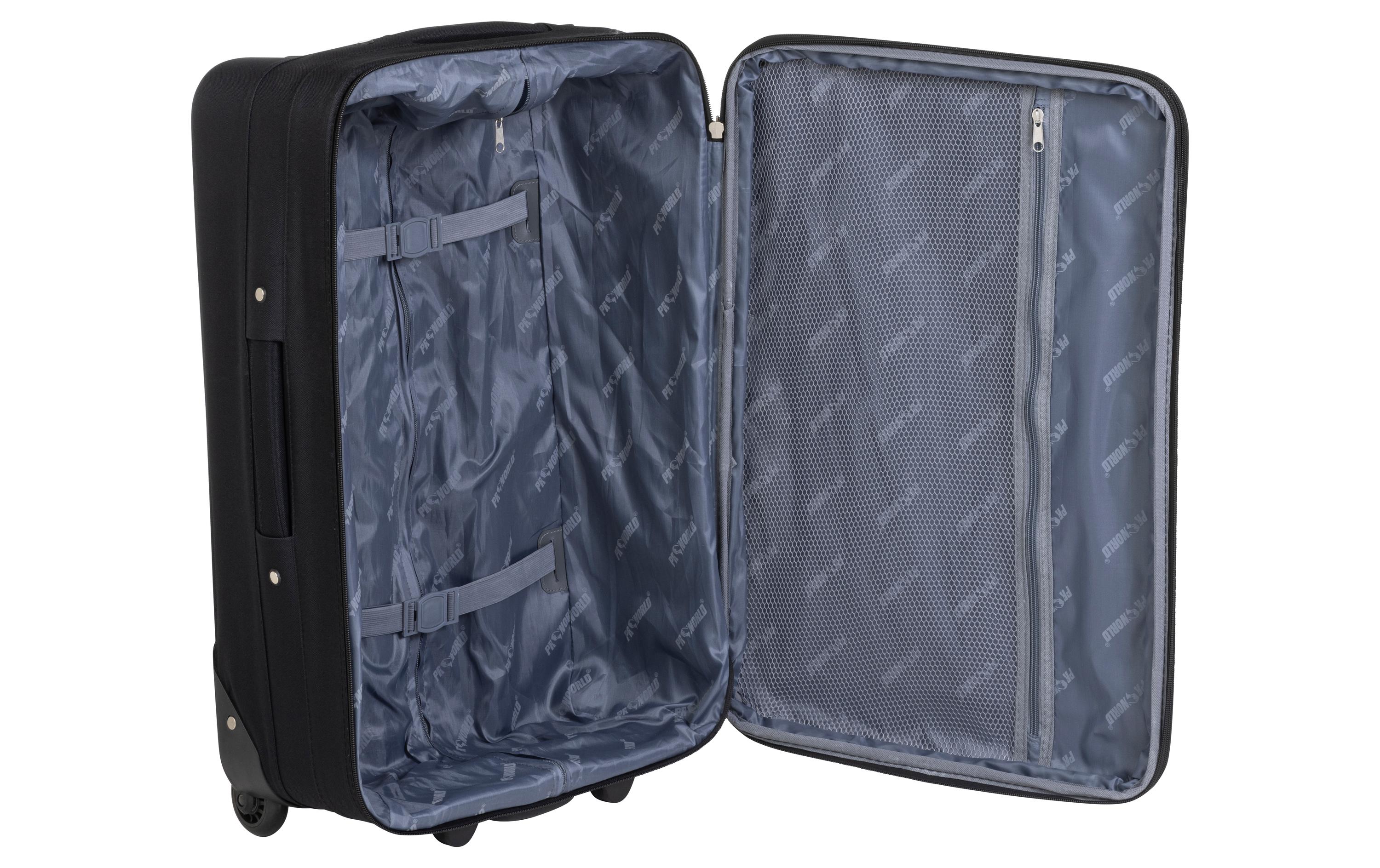 FTM Reisekofferset World soft 2-teilig, schwarz