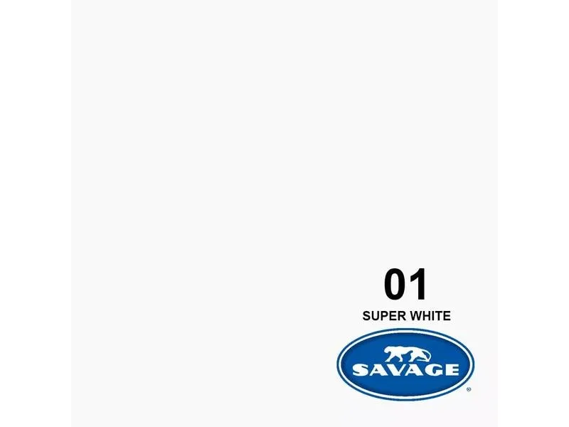 Savage Hintergrund Papier 1.35 x 11 m Super White Savage Hintergrund Papier 1.35 x 11 m Super White