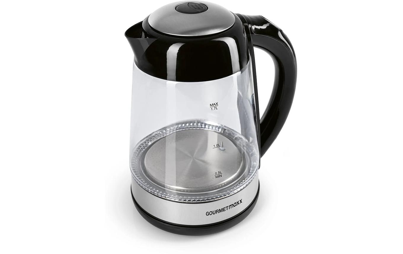 GOURMETmaxx Wasserkocher 1.7 l, Schwarz/Transparent