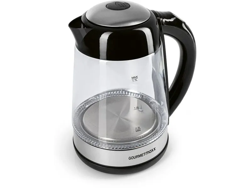 GOURMETmaxx Wasserkocher 1.7 l, Schwarz/Transparent GOURMETmaxx Wasserkocher 1.7 l, Schwarz/Transparent