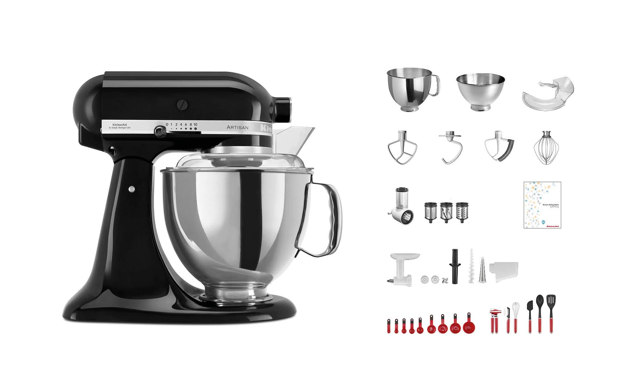 KitchenAid Küchenmaschine Artisan KSM200 Schwarz glanz